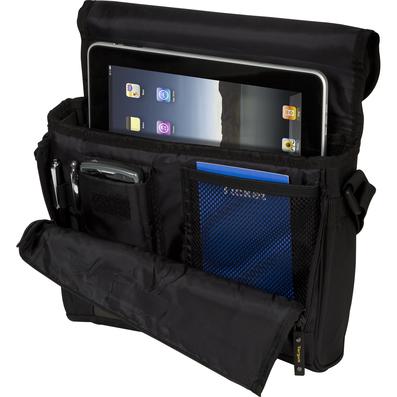 10.2" CityGear Mini Messenger Bag for Tablets Black/Gray TSM148US