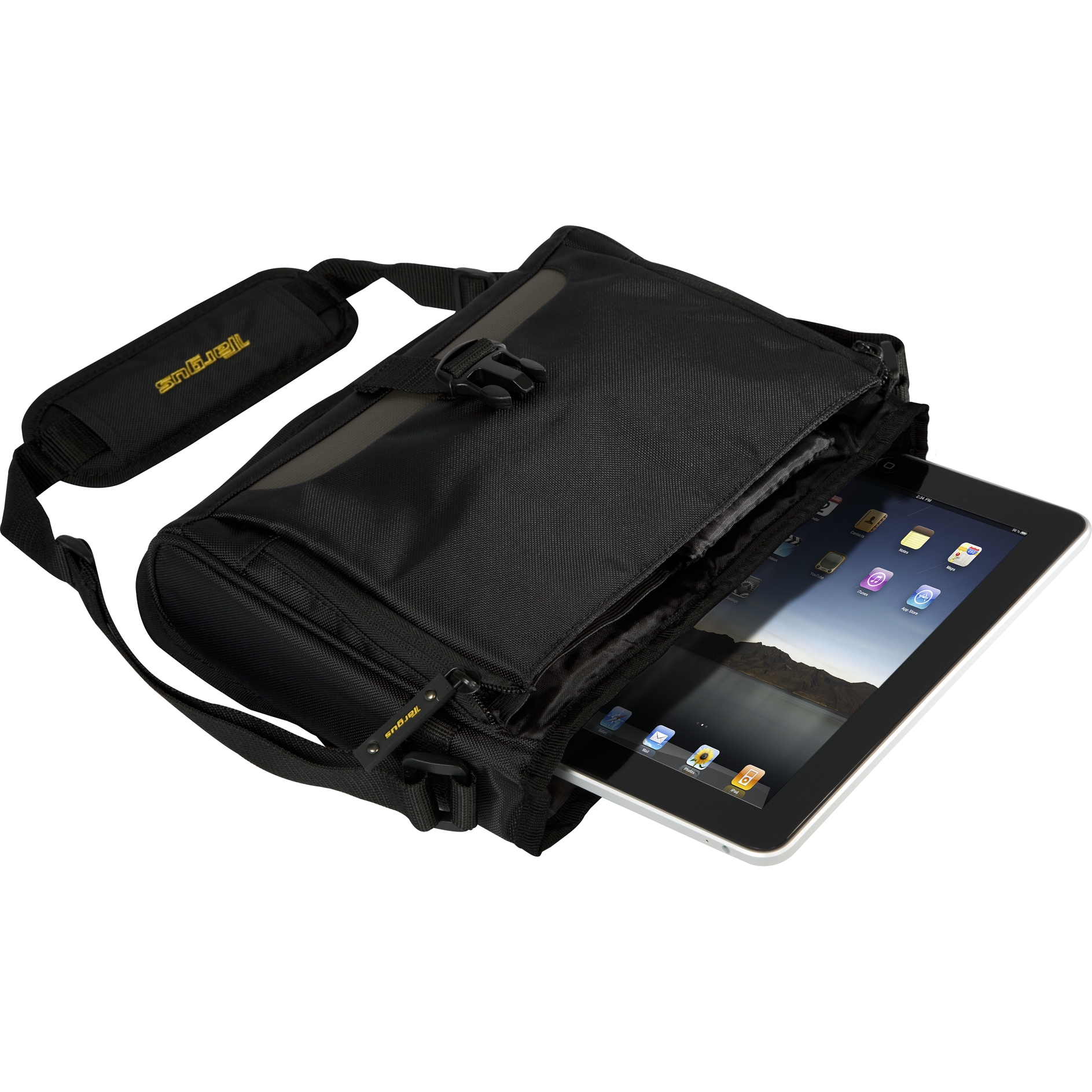 10.2" CityGear Mini Messenger Bag for Tablets Black/Gray TSM148US