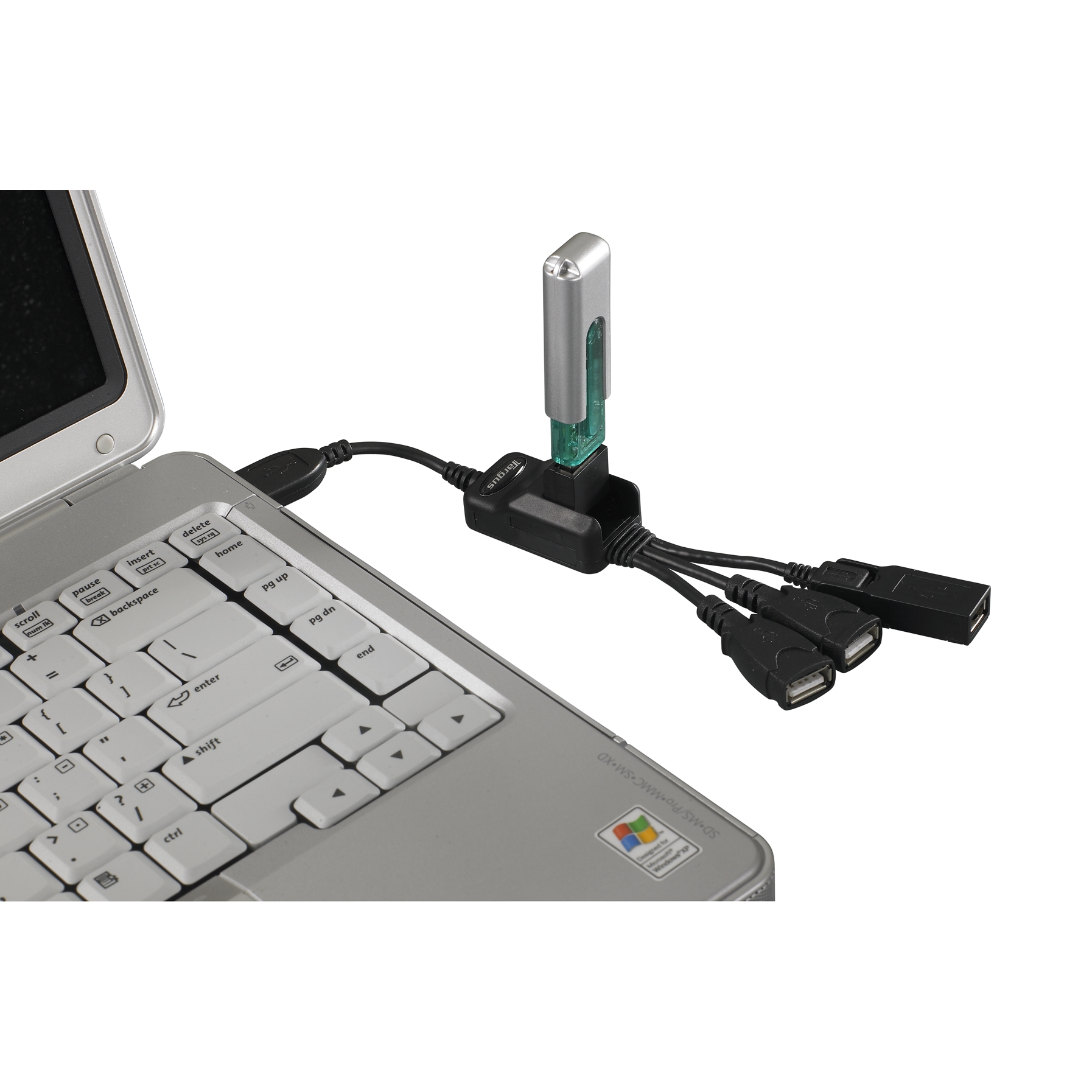 USB 2.0 4 Port BendAHub With Mini USB Adapter Black ACH103US