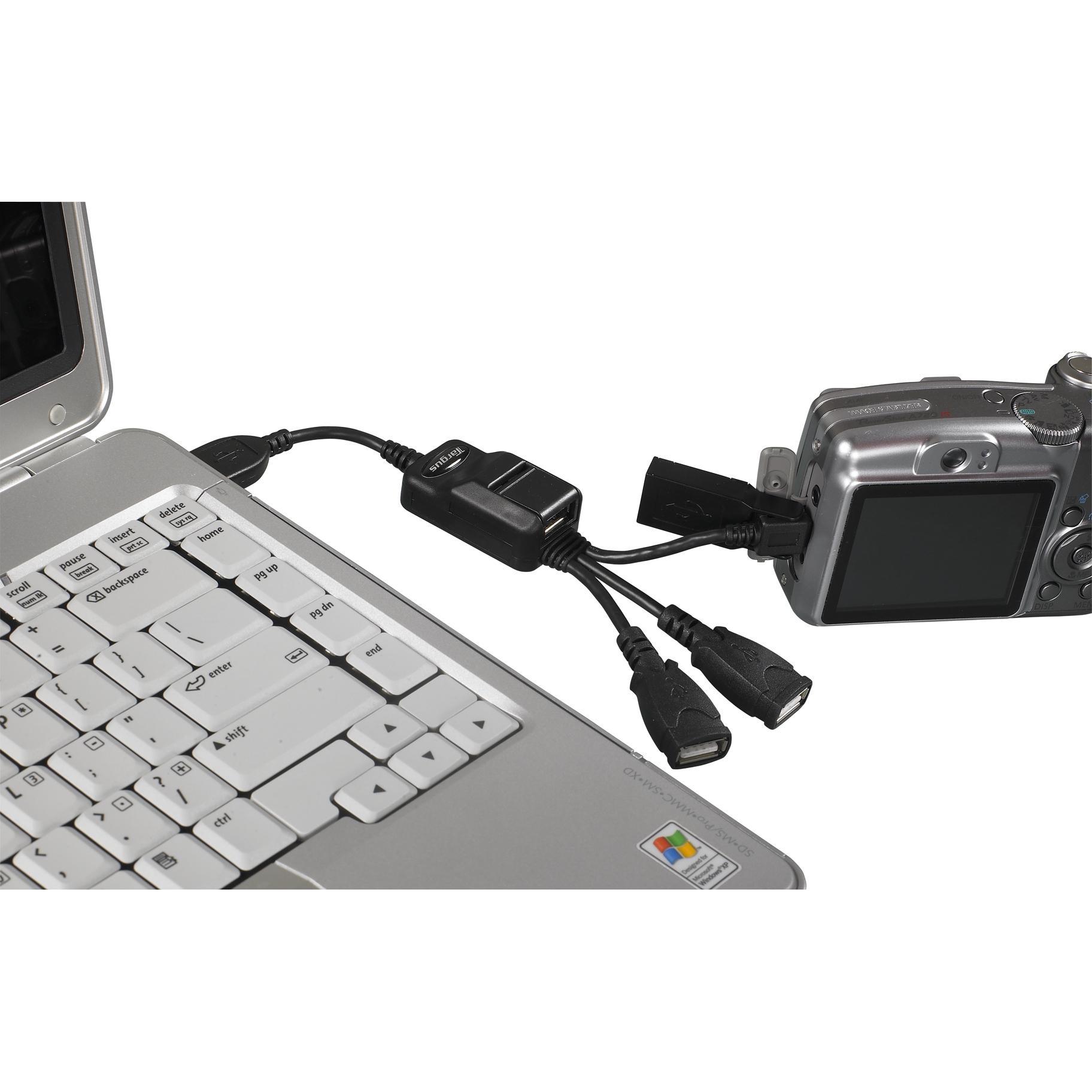 USB 2.0 4 Port BendAHub With Mini USB Adapter Black ACH103US