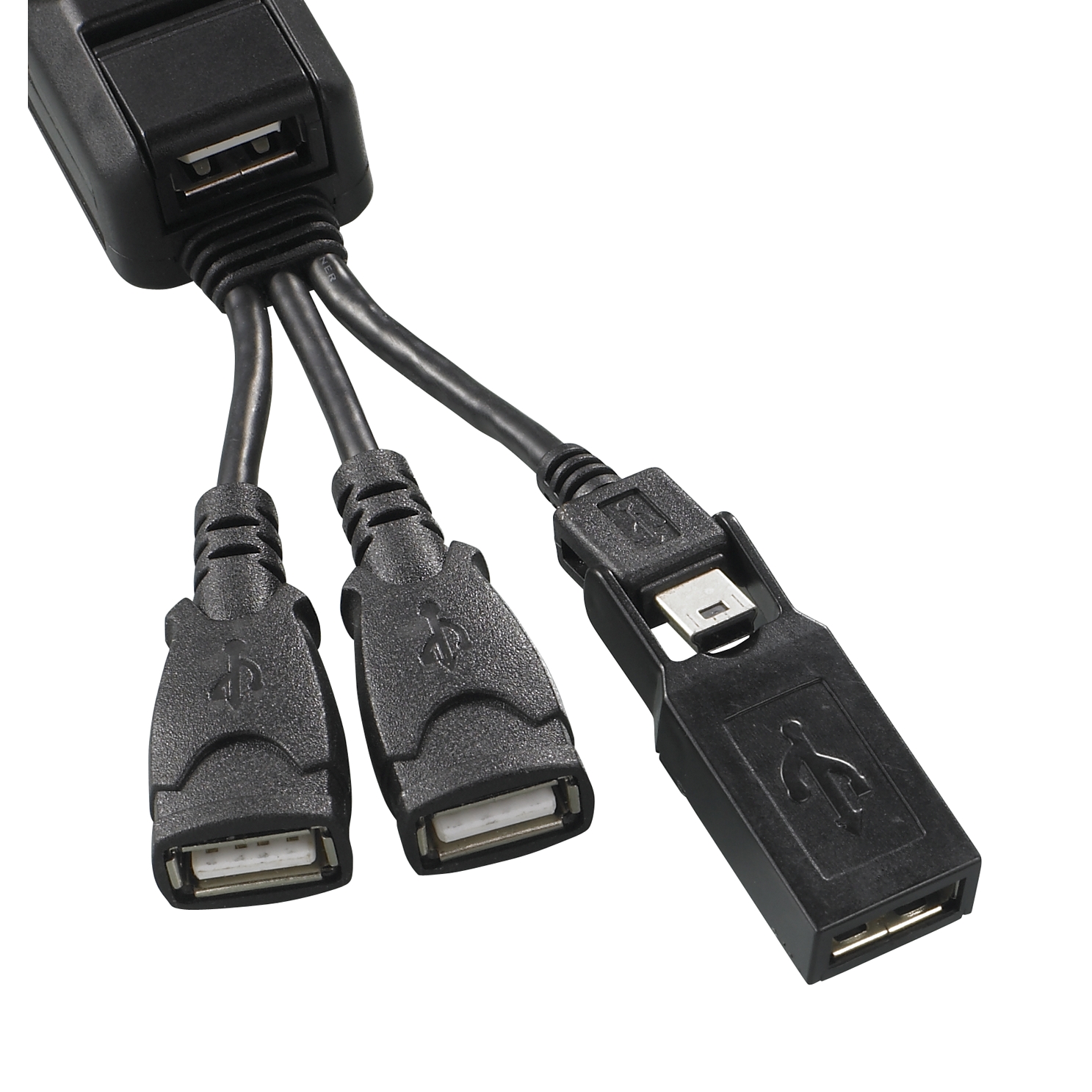 USB 2.0 4 Port BendAHub With Mini USB Adapter Black ACH103US