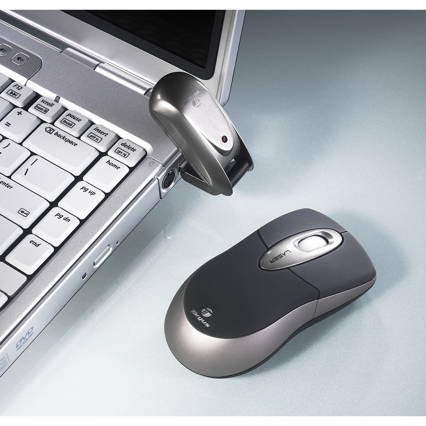 Wireless Laser StowNGo Laptop Mouse Black/Silver AMW15US01 Mice