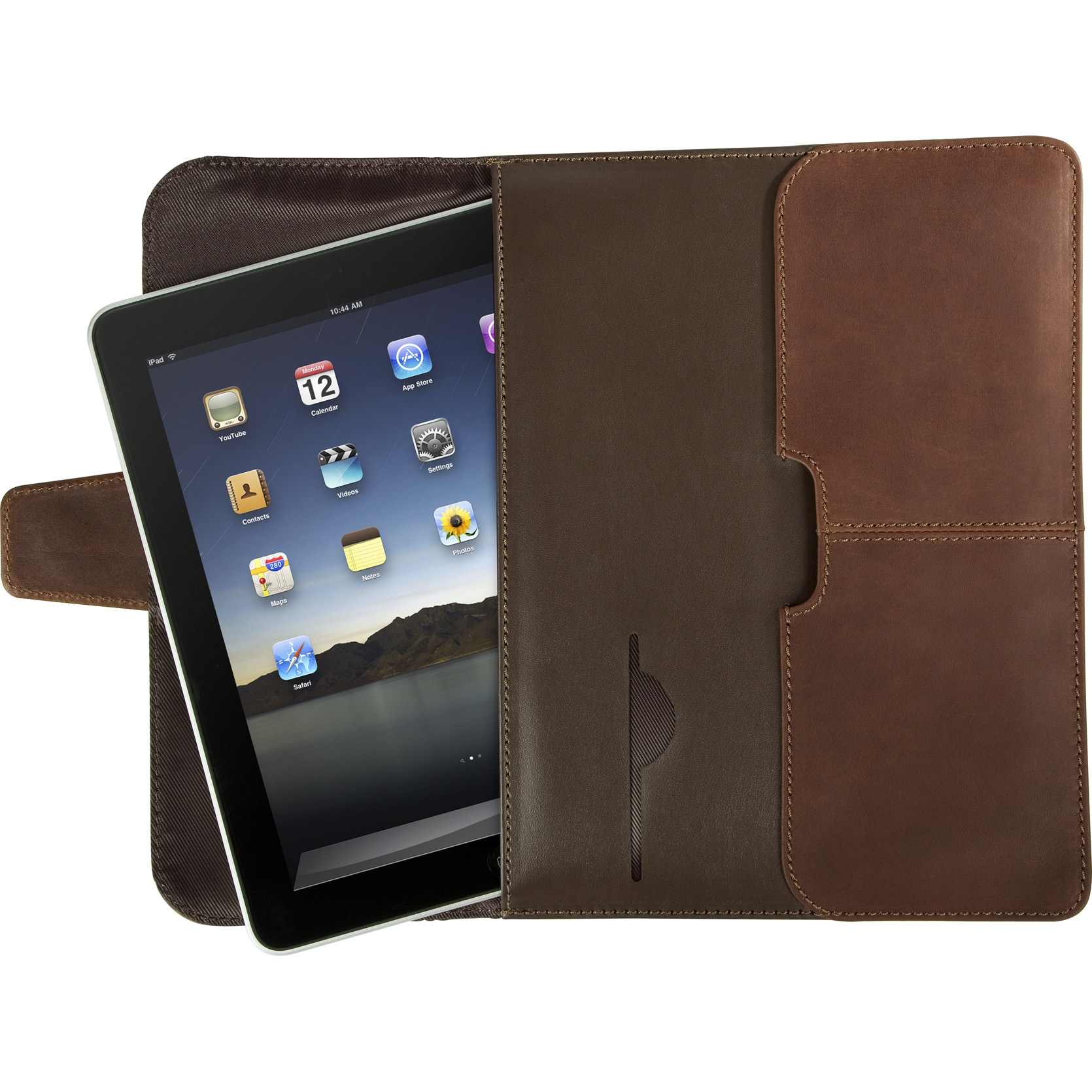 Hughes Leather Portfolio Sleeve for iPad TES00701US Brown Tablet