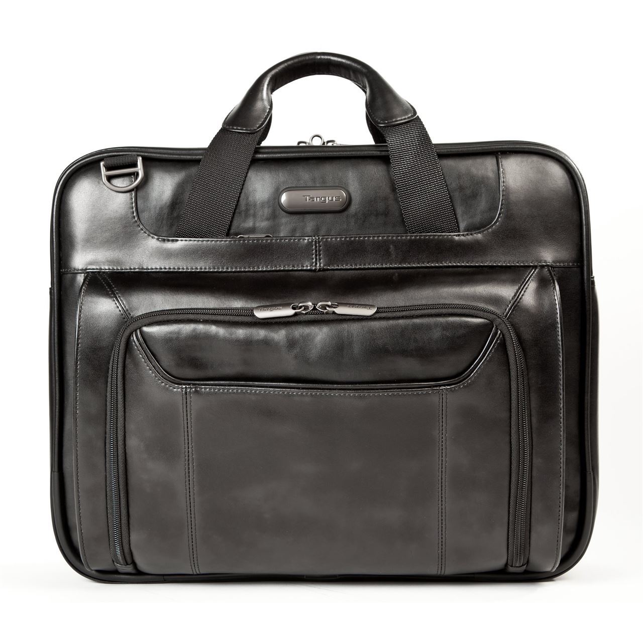 14” Leather Corporate Traveler Laptop Case - CUCT02UAL - Black: Briefcases: Targus
