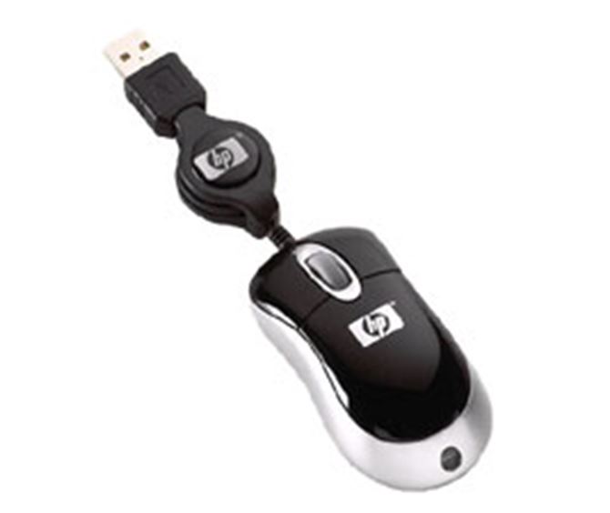 HP Ultra Mini Retractable Optical Mouse Black PF725A Mice Targus