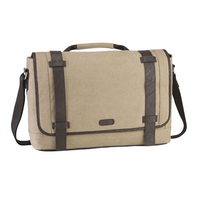 Picture of City Fusion 15.6" Canvas Laptop Messenger Bag - Beige