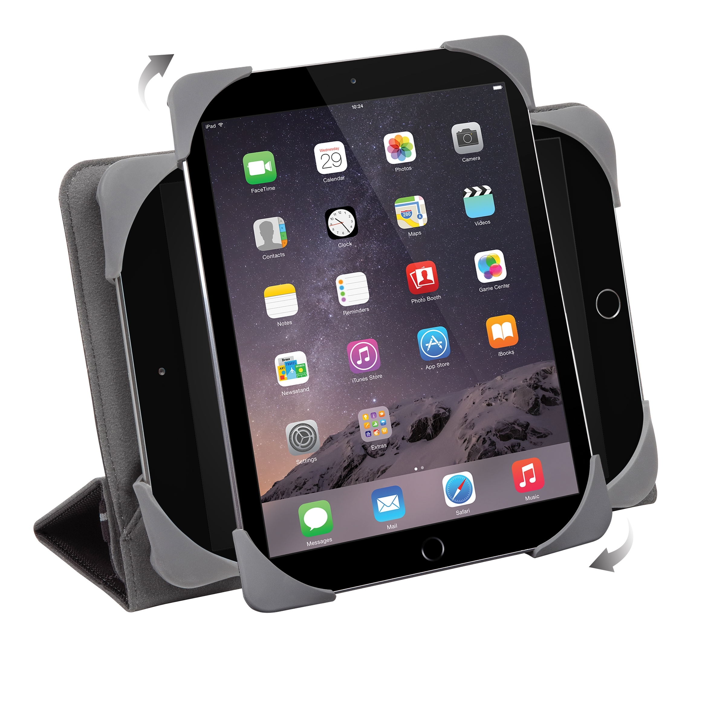 Fit n Grip Rotating Tablet Case 7" 8" Black