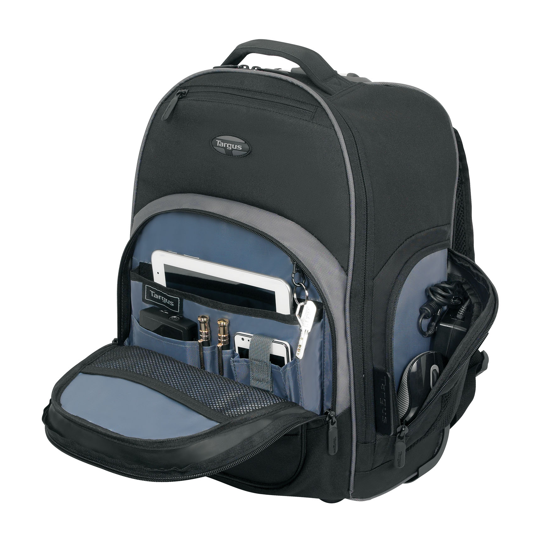 16” Compact Rolling Backpack (Black)